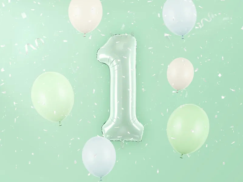 Palloncino figura 1 anno verde menta 72 cm