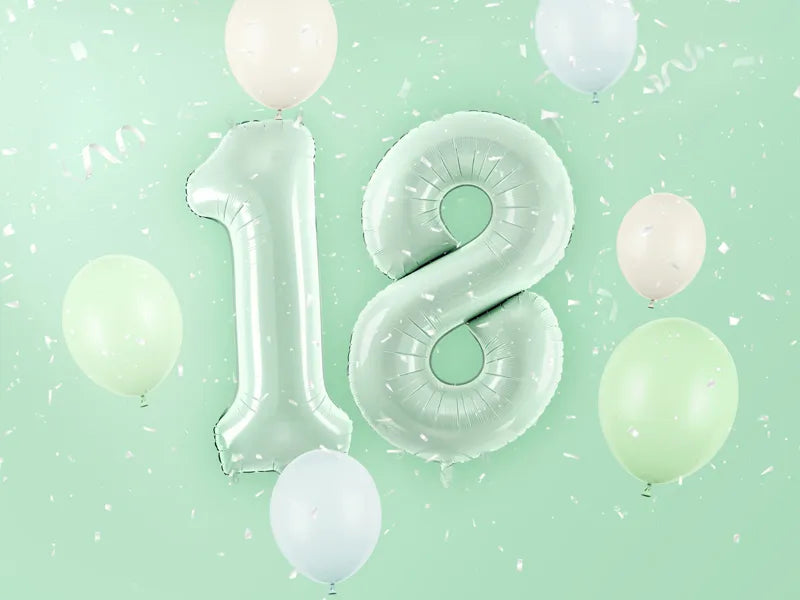 Palloncino figura 1 anno verde menta 72 cm