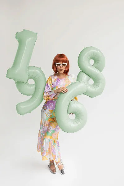 Palloncino figura 1 anno verde menta 72 cm