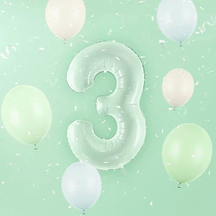 Palloncino figura 3 anni verde menta 72 cm