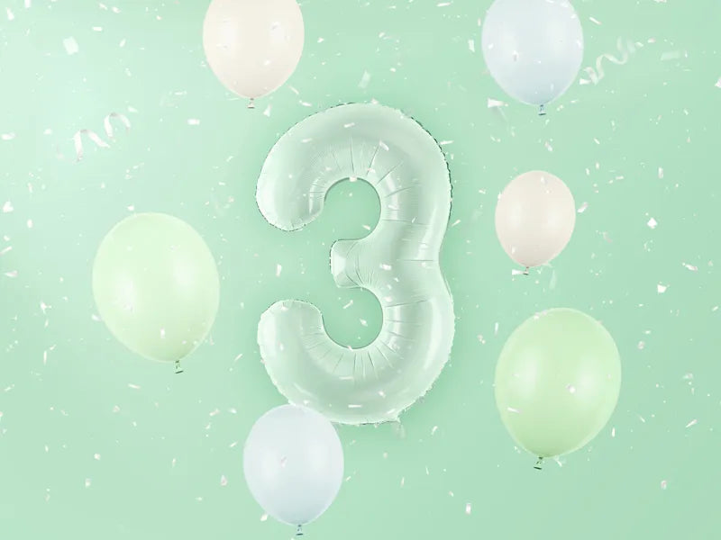 Palloncino figura 3 anni verde menta 72 cm