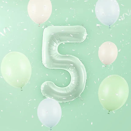 Palloncino 5 anni verde menta vuoto 72 cm