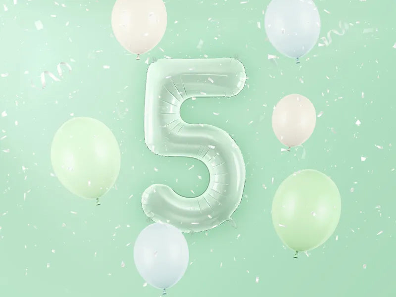 Palloncino 5 anni verde menta vuoto 72 cm