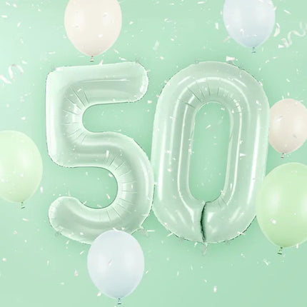 Palloncino 5 anni verde menta vuoto 72 cm