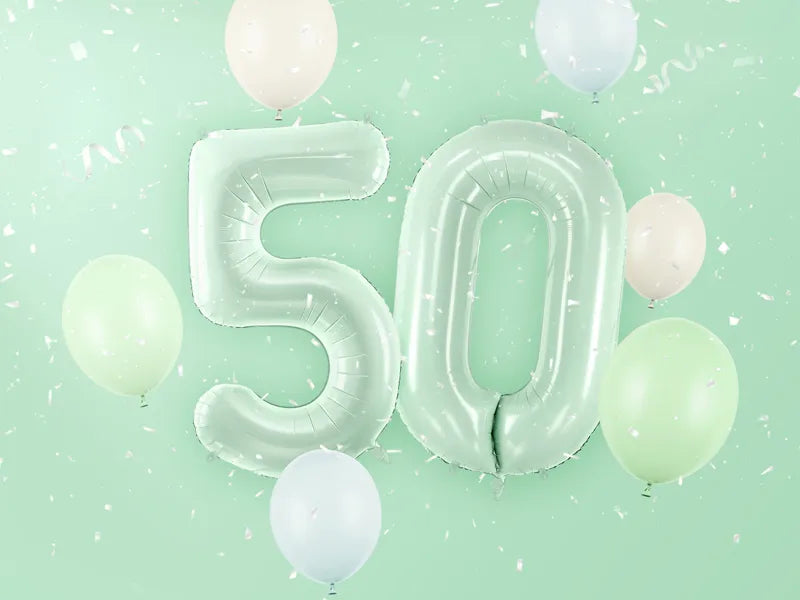 Palloncino 5 anni verde menta vuoto 72 cm
