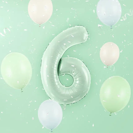 Palloncino figura 6 anni verde menta vuoto 72 cm