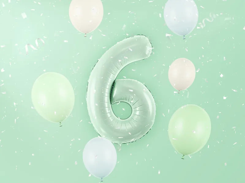 Palloncino figura 6 anni verde menta vuoto 72 cm