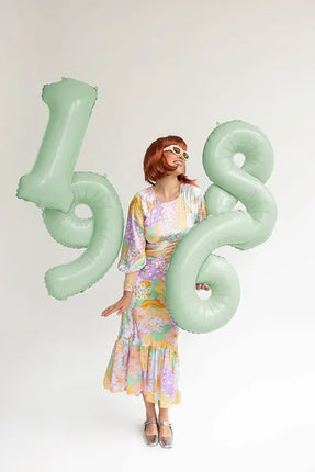 Palloncino figura 6 anni verde menta vuoto 72 cm