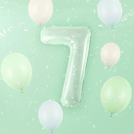 Palloncino 7 anni verde menta vuoto 72 cm