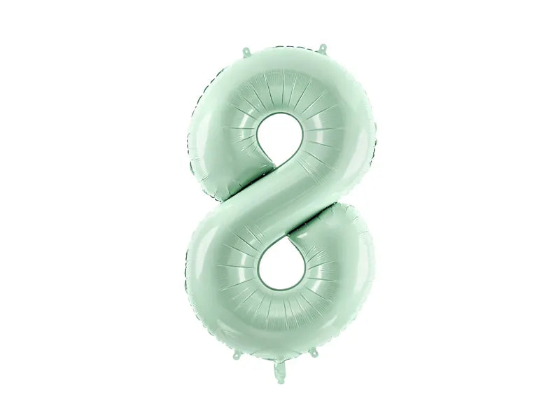 Palloncino di figura 8 anni verde menta vuoto 72cm