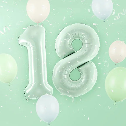 Palloncino di figura 8 anni verde menta vuoto 72cm