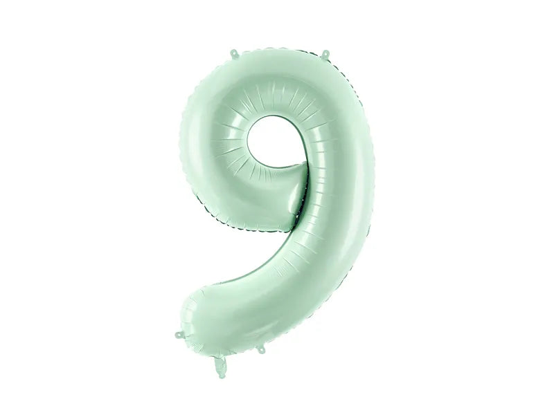 Palloncino 9 anni verde menta vuoto 72 cm