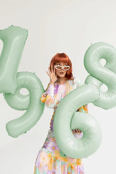 Palloncino 9 anni verde menta vuoto 72 cm