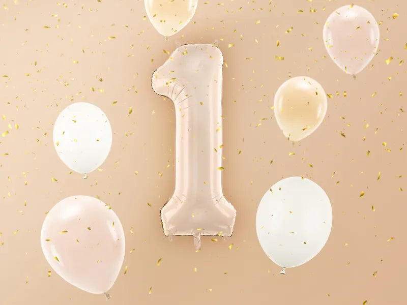Palloncino figura 1 anno Beige 72cm