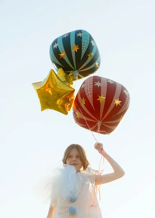 Palloncino ad elio verde Stars vuoto 75 cm