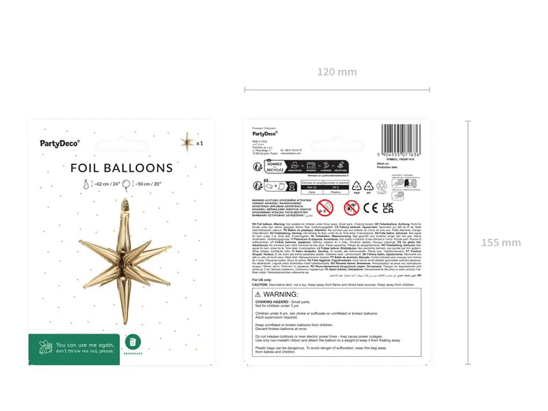 Palloncino Stella Oro 50cm