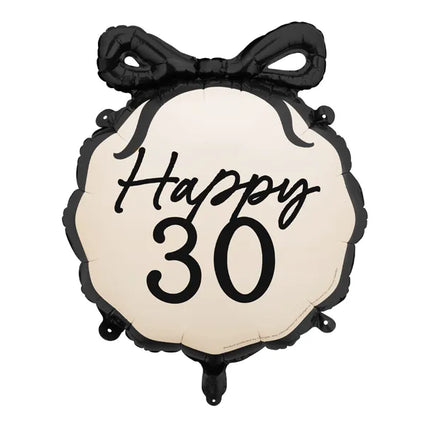 Palloncino a elio 30 anni nero bianco 53 cm