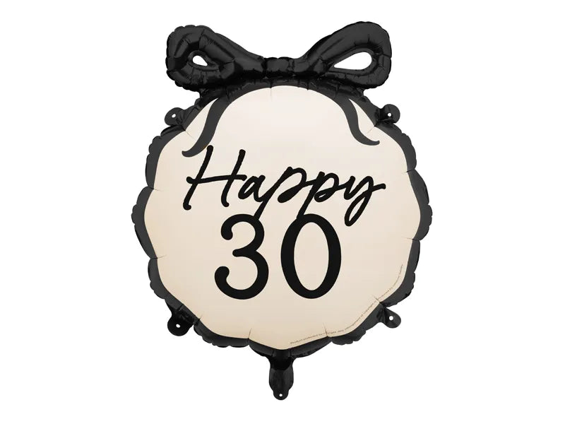 Palloncino a elio 30 anni nero bianco 53 cm