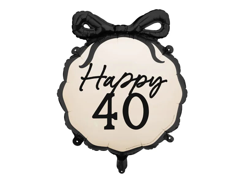 Palloncino ad elio 40 anni nero bianco 53 cm