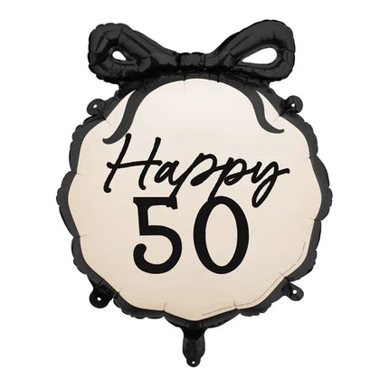 Palloncino a elio 50 anni nero bianco 53 cm