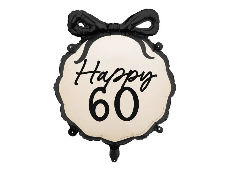 Palloncino ad elio 60 anni nero bianco 53 cm