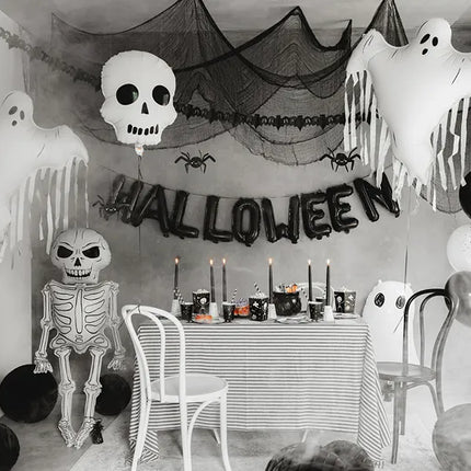 Palloncino ad elio Halloween Bianco Nero Teschio Vuoto 41cm