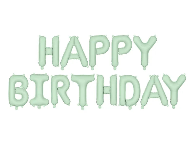 Palloncino Lettera Buon Compleanno Verde Menta 3,4 m