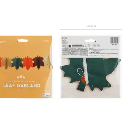Ghirlanda di foglie Autunno 3m