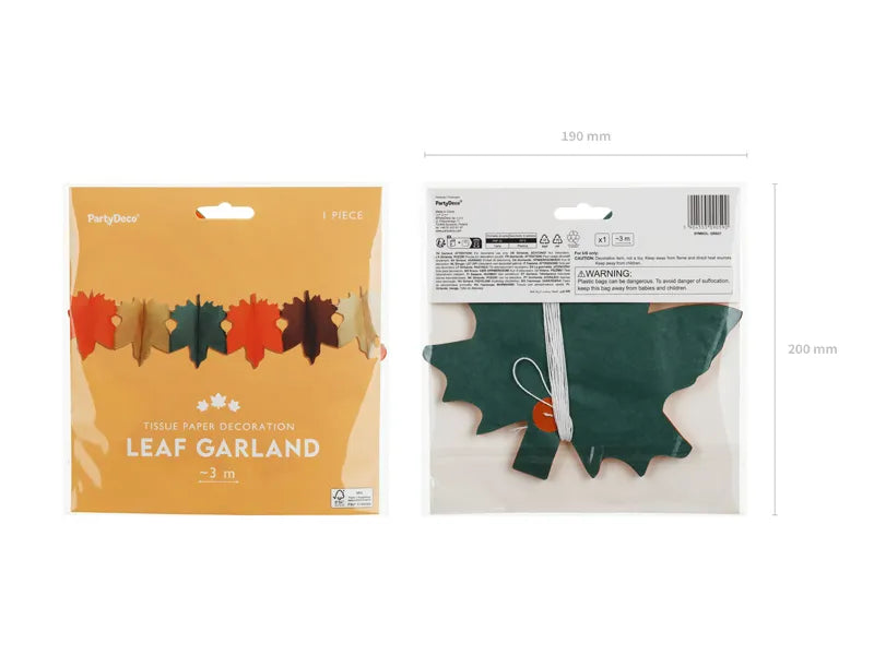 Ghirlanda di foglie Autunno 3m