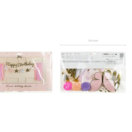 Ghirlanda di lettere Unicorno Happy Birthday 230cm