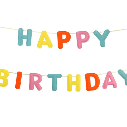 Lettera di Buon Compleanno Ghirlanda di Feltro Colorato 3m