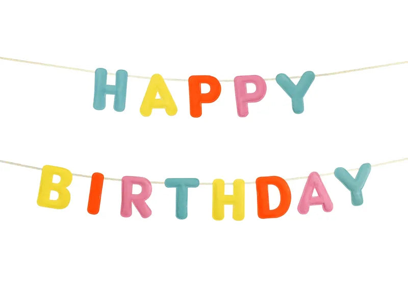 Lettera di Buon Compleanno Ghirlanda di Feltro Colorato 3m