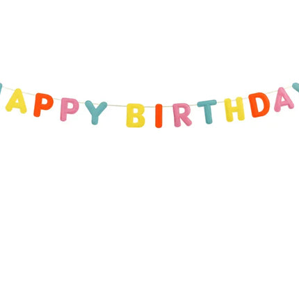 Lettera di Buon Compleanno Ghirlanda di Feltro Colorato 3m