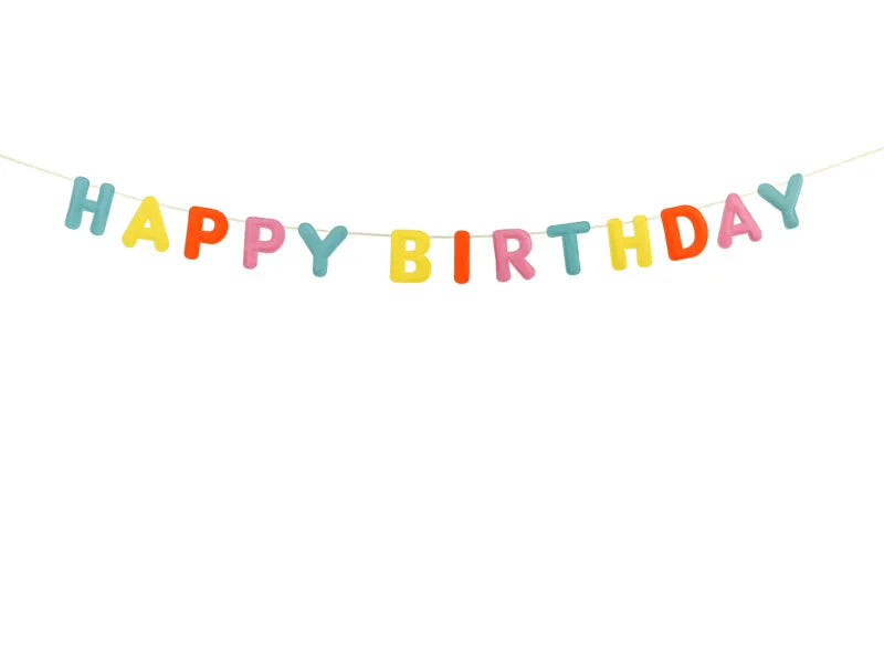 Lettera di Buon Compleanno Ghirlanda di Feltro Colorato 3m