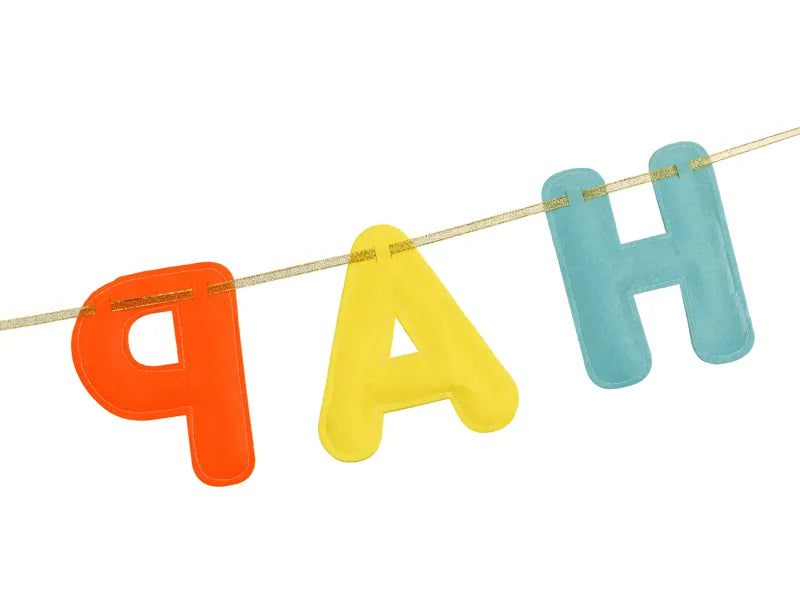 Lettera di Buon Compleanno Ghirlanda di Feltro Colorato 3m