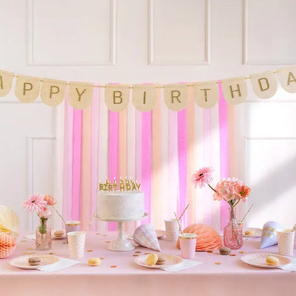 Ghirlanda di lettere di Buon Compleanno Oro Rosa 3m