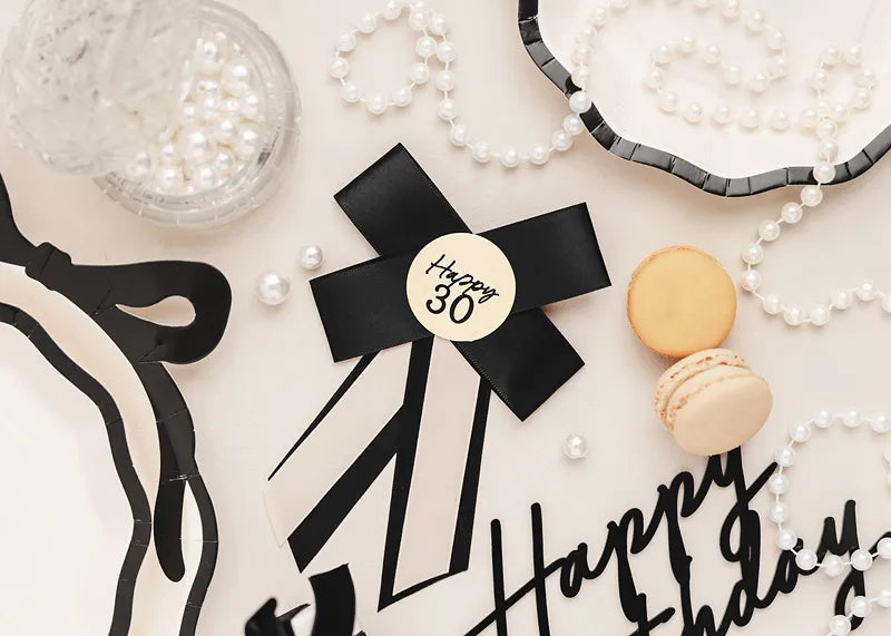 30 anni Fiocco con bottone 17 cm