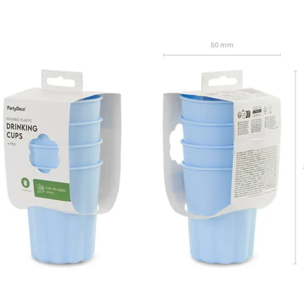 Bicchieri blu in plastica 220ml 4pz