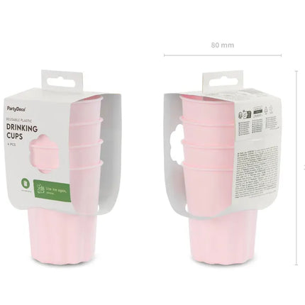 Bicchieri di plastica rosa 220ml 4pz