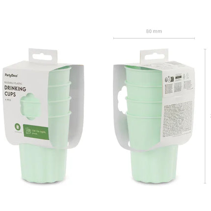 Bicchieri turchesi in plastica 220ml 4pz