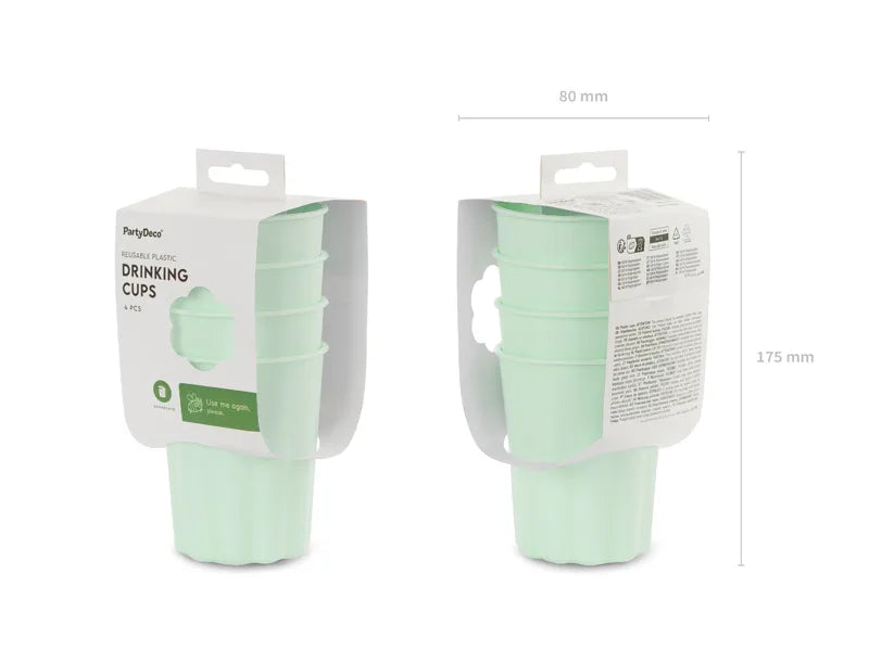 Bicchieri turchesi in plastica 220ml 4pz