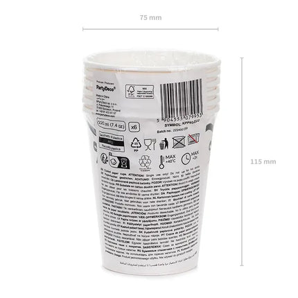 Tazze bianche e nere Bow 220ml 6 pezzi
