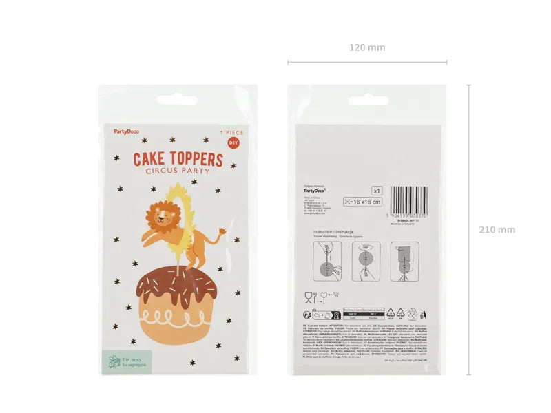 Cake topper Leone, 16 x 16 cm, misto