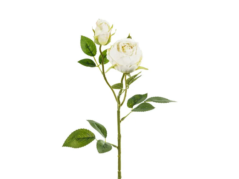 Fiore finto bianco di rosa 55 cm
