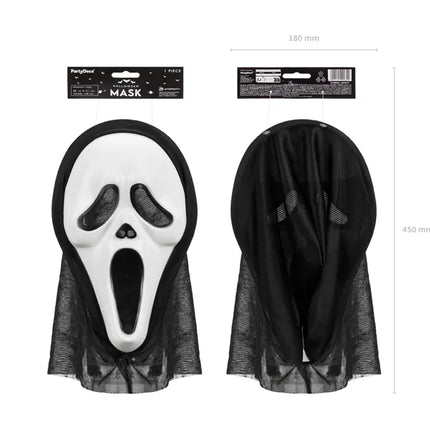 Maschera di Halloween con cappuccio, 18x31 cm, misto