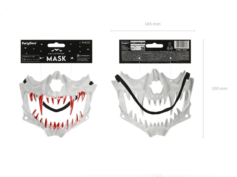 Maschera di Halloween Teschio Bianco Denti