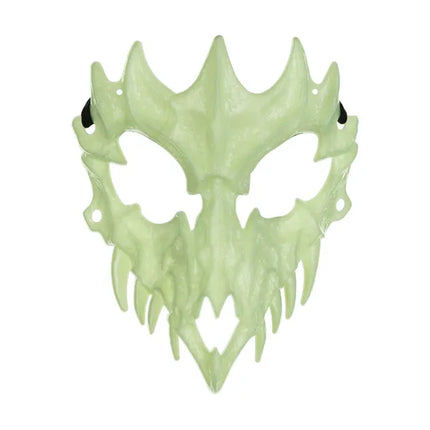 Maschera di Halloween Teschio verde che brilla nel buio