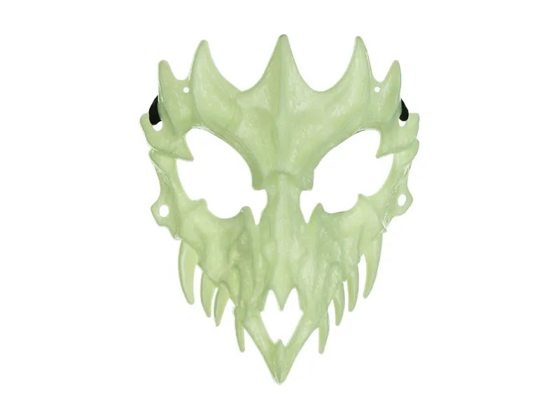Maschera di Halloween Teschio verde che brilla nel buio