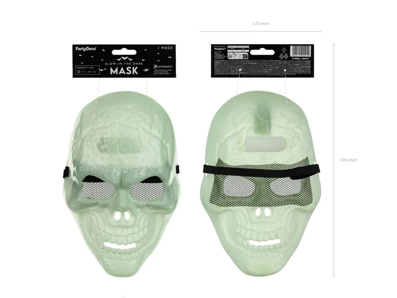 Maschera di Halloween Teschio che brilla al buio