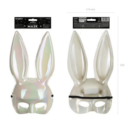 Orecchie di coniglio Maschera Bianco Iridescente